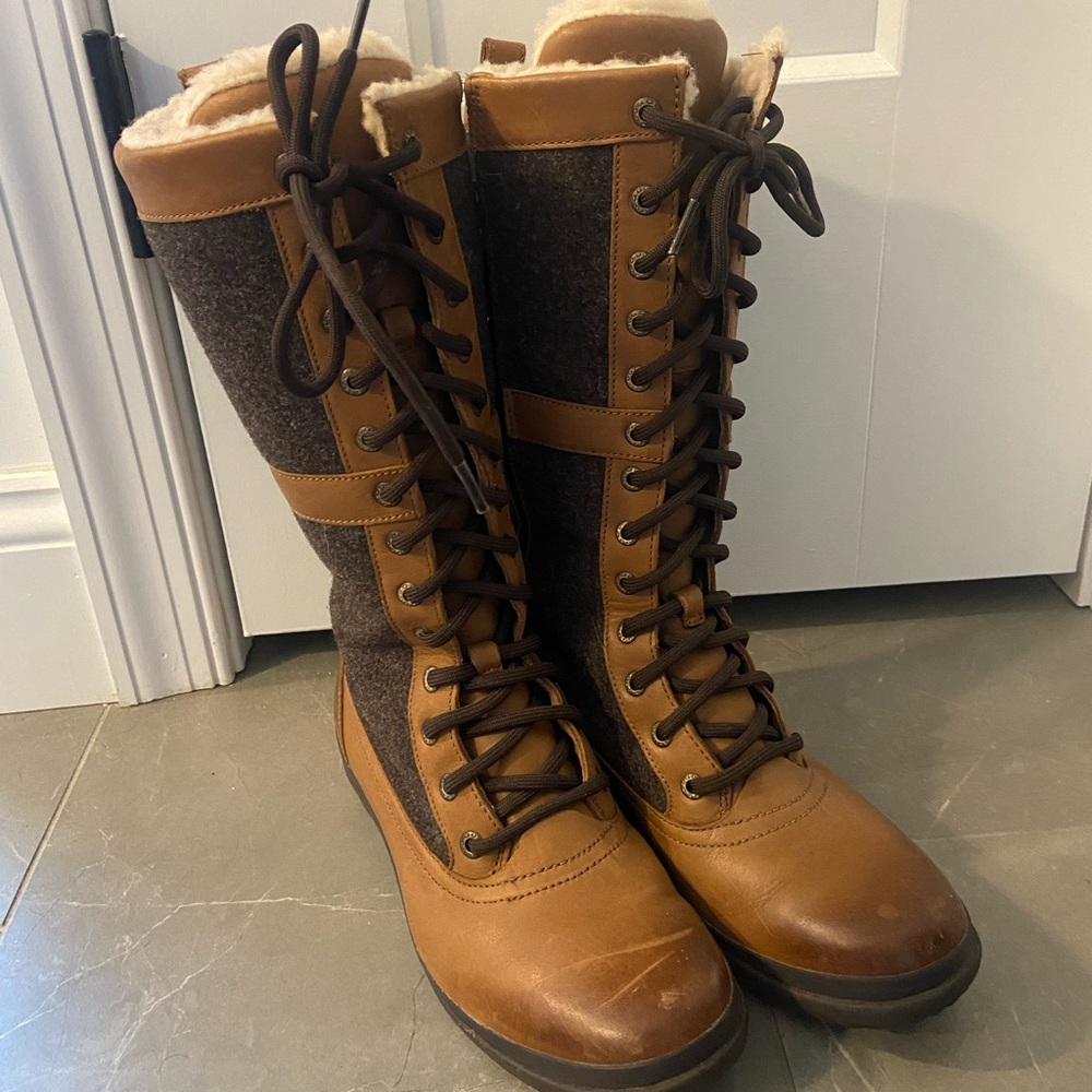 Tall lace up ugg boots
